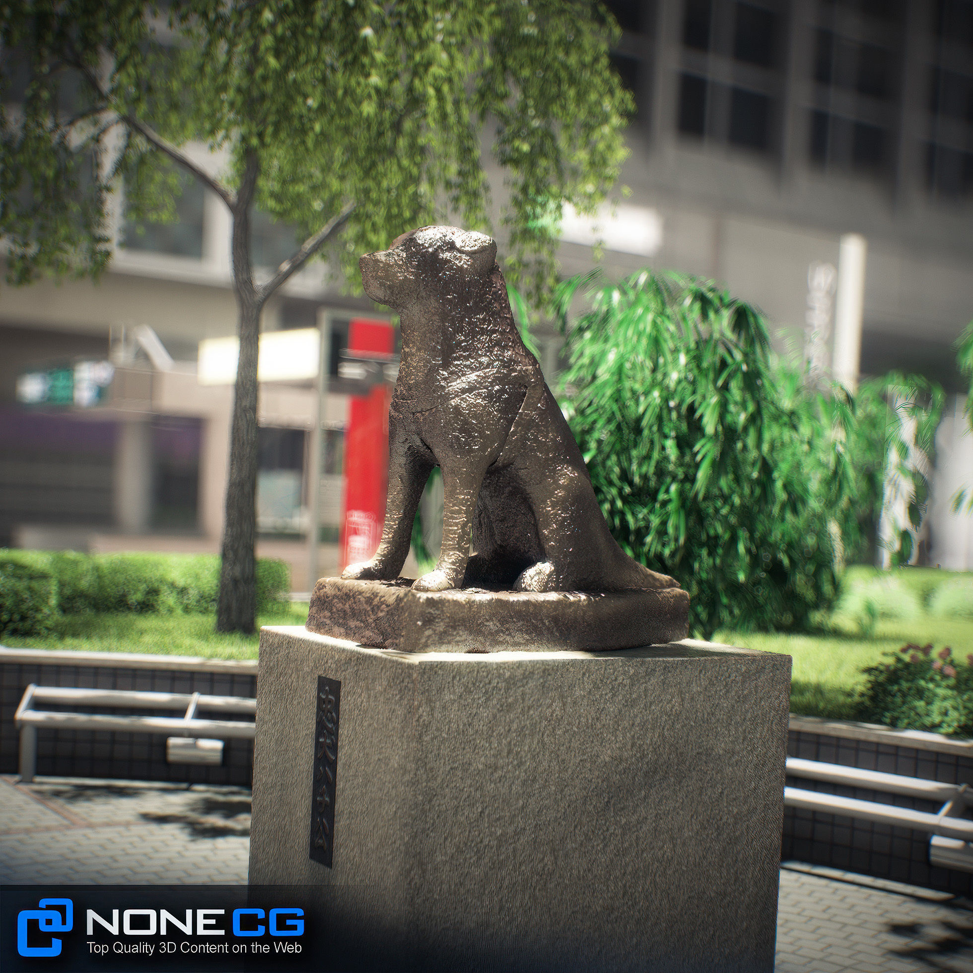 Tokyo Shibuya Block Hachiko 3D model_1