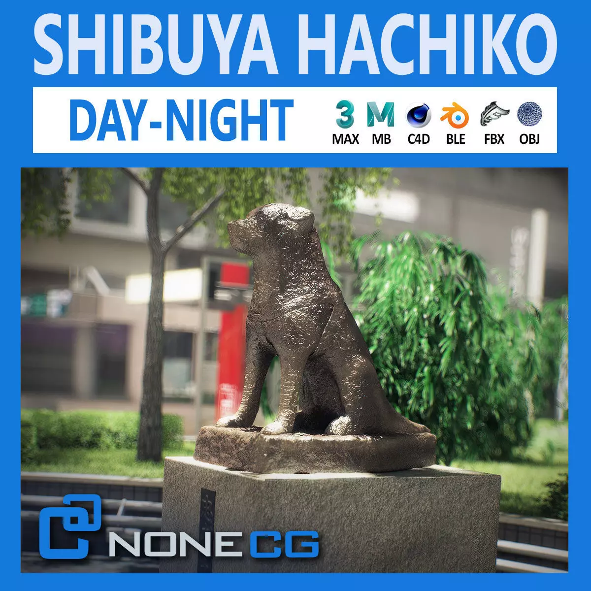 Tokyo Shibuya Block Hachiko 3D model_0