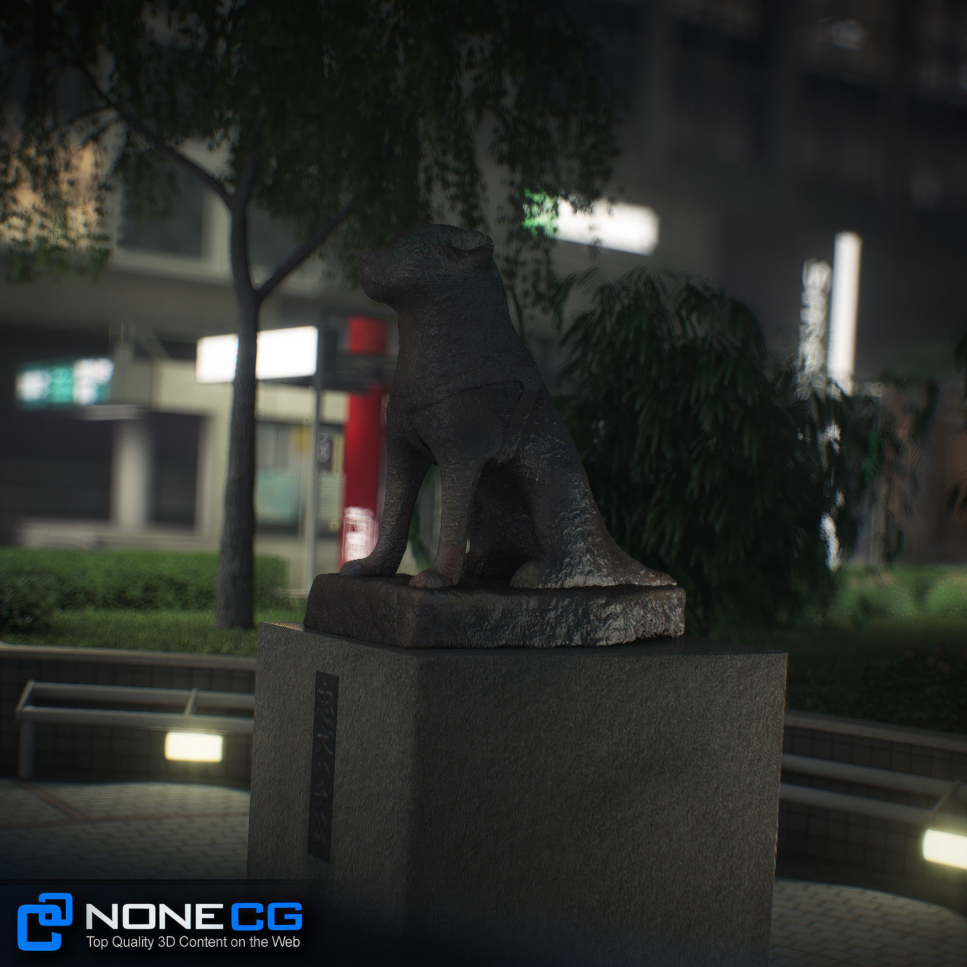 Tokyo Shibuya Block Hachiko 3D model_4