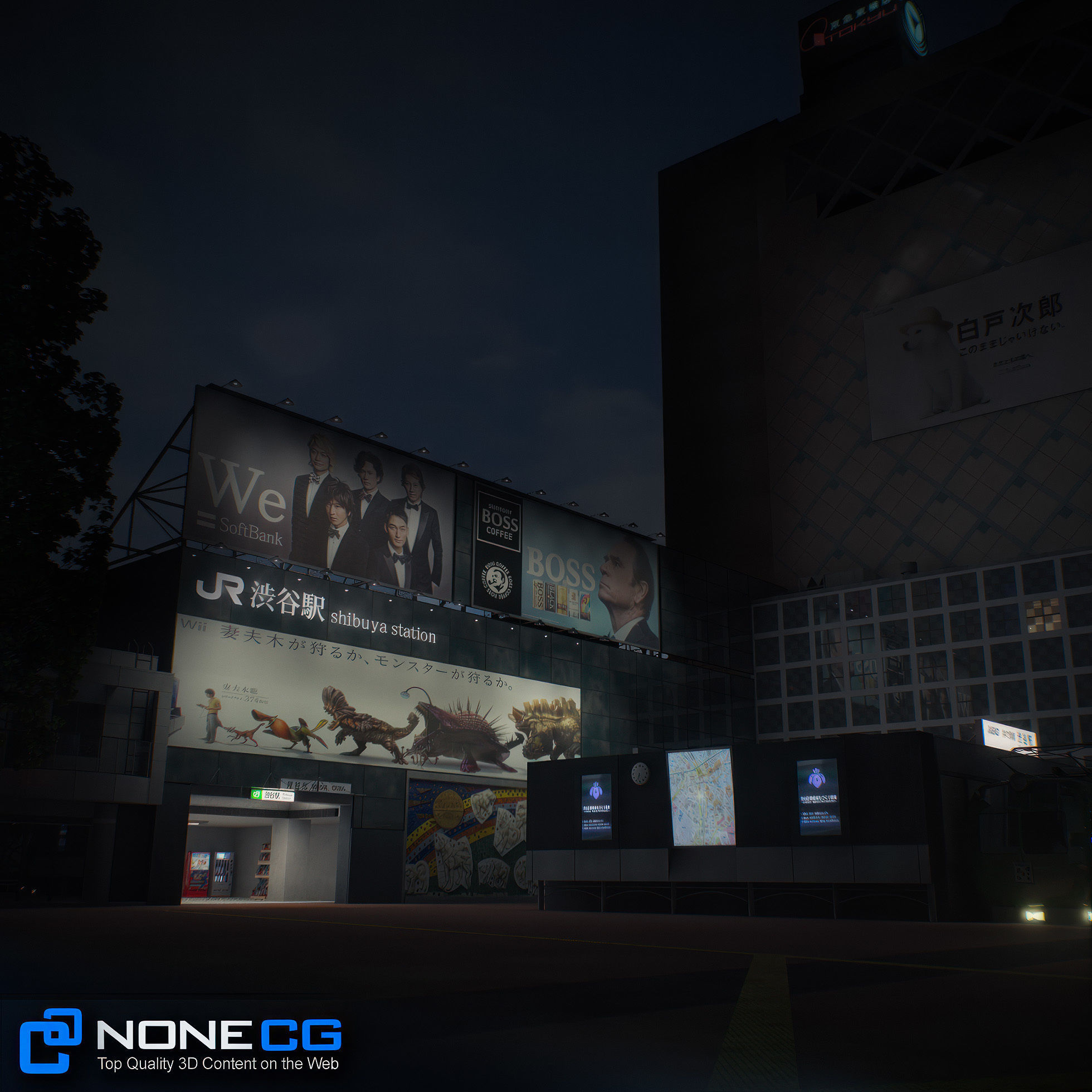 Tokyo Shibuya Block Hachiko 3D model_15