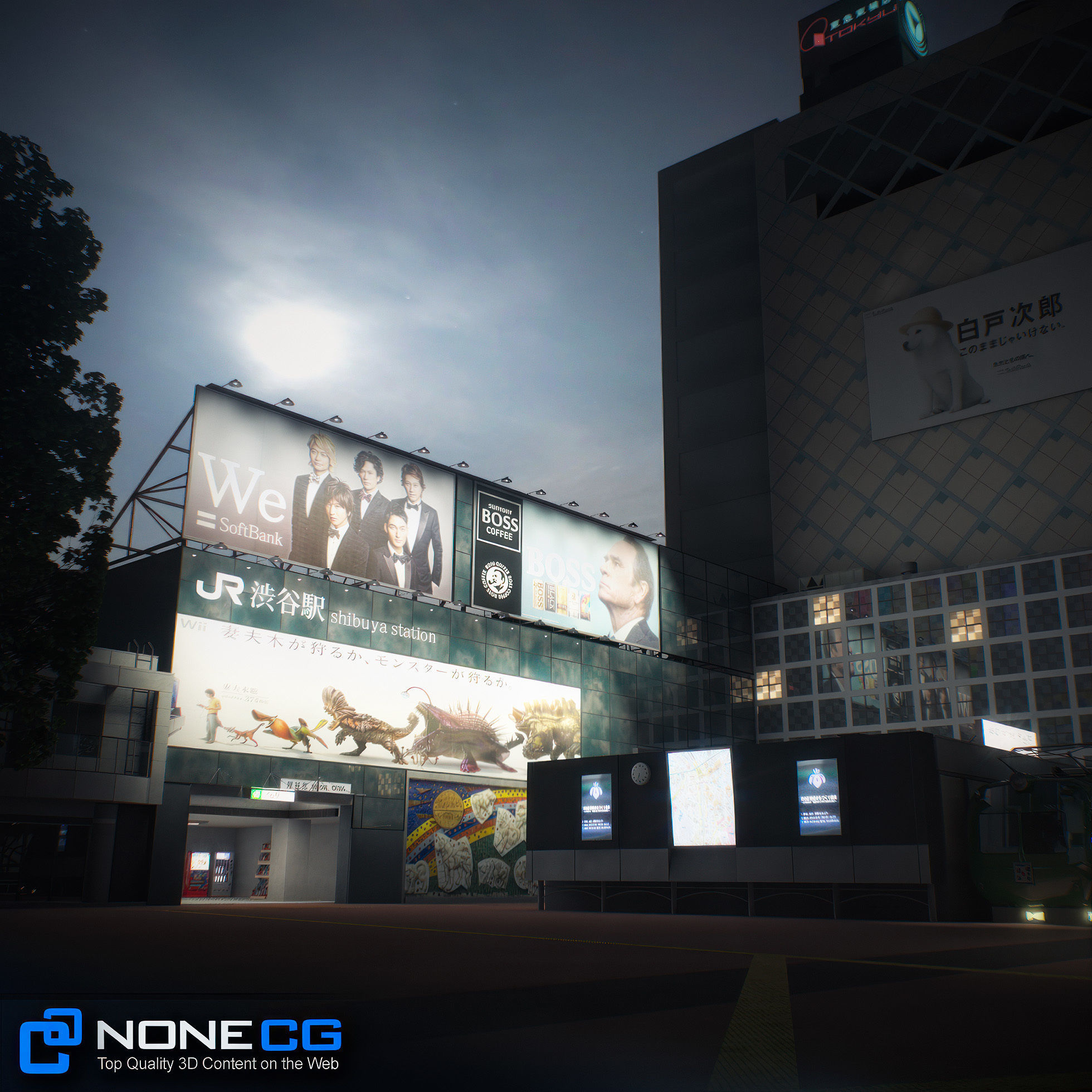 Tokyo Shibuya Block Hachiko 3D model_14