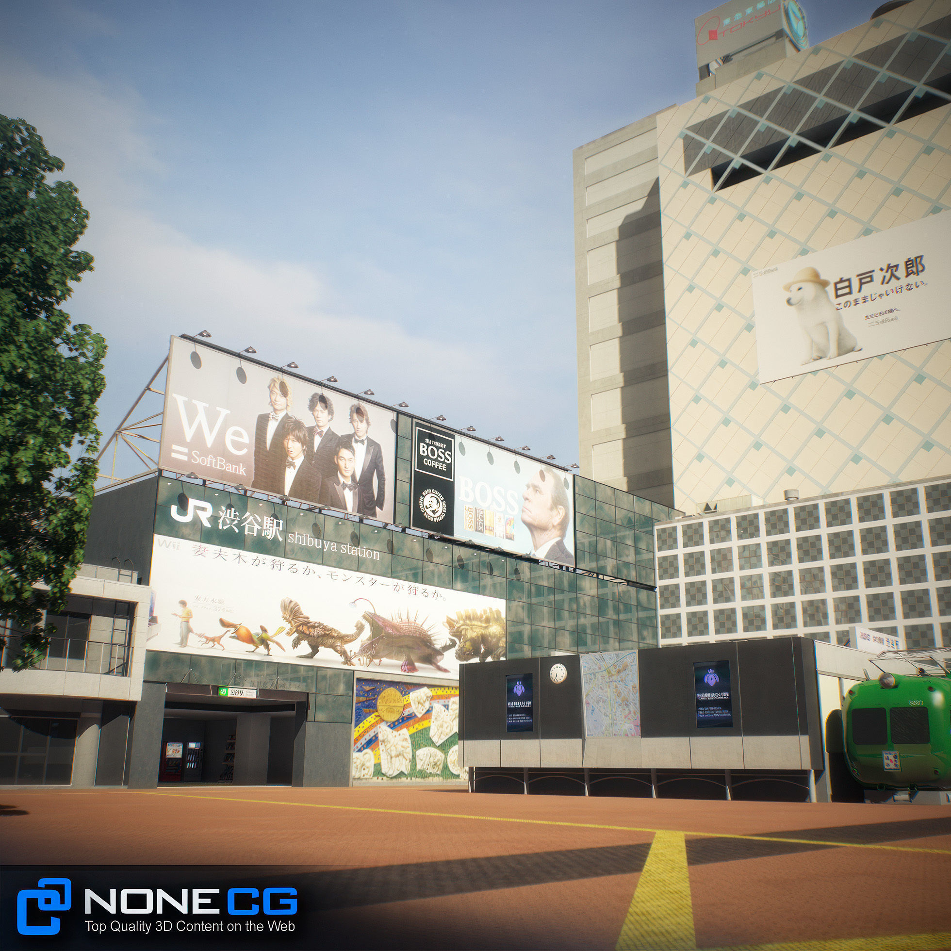 Tokyo Shibuya Block Hachiko 3D model_13