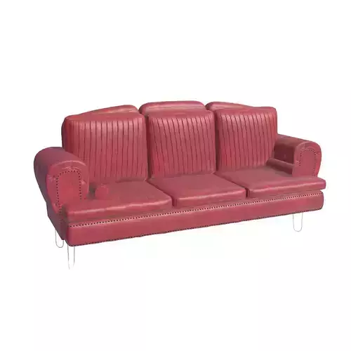 Retro Diner Red Sofa 3D model