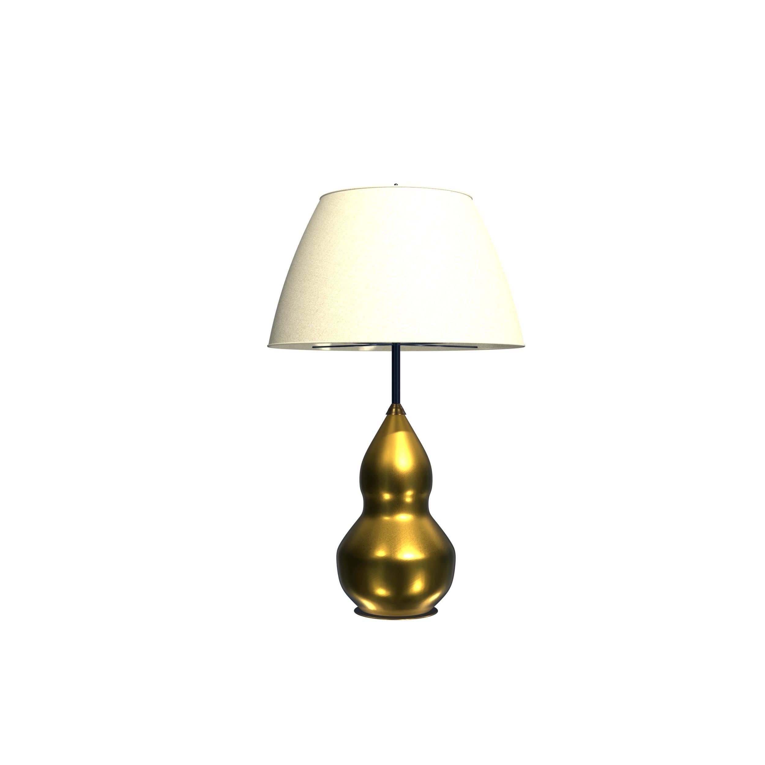 Vintage Brass Table Lamp by Illumino 3D model_1