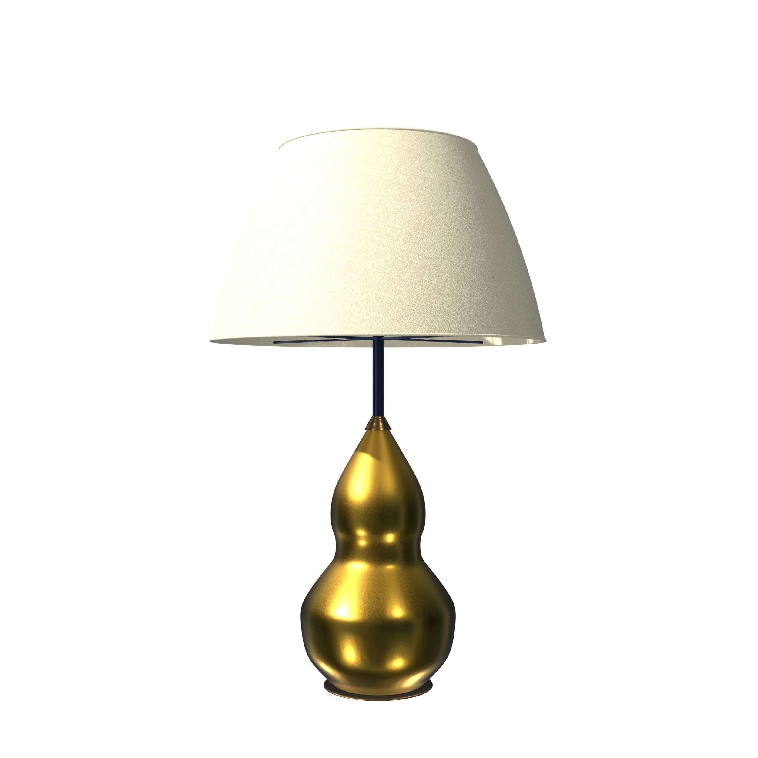 Vintage Brass Table Lamp by Illumino 3D model_2