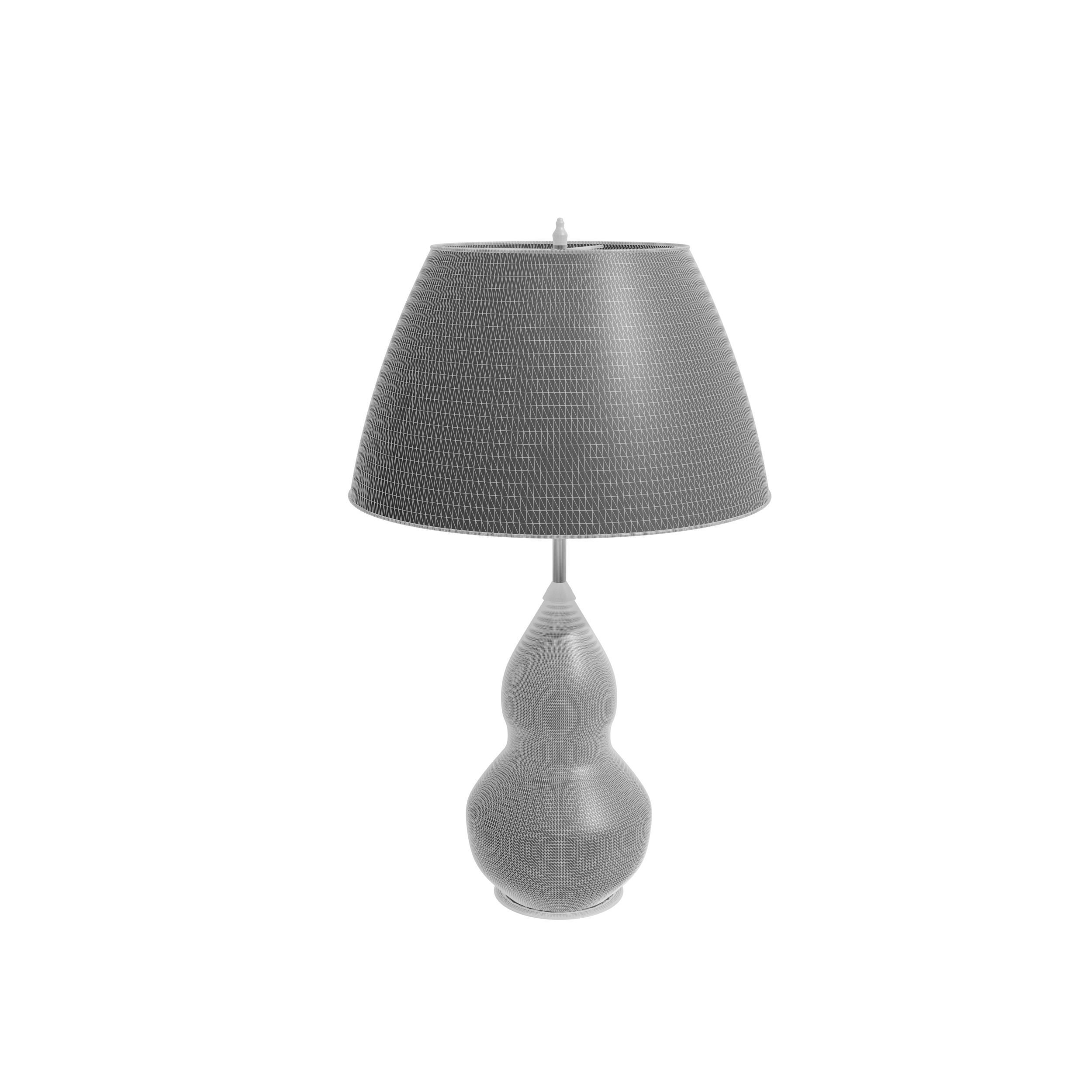 Vintage Brass Table Lamp by Illumino 3D model_4