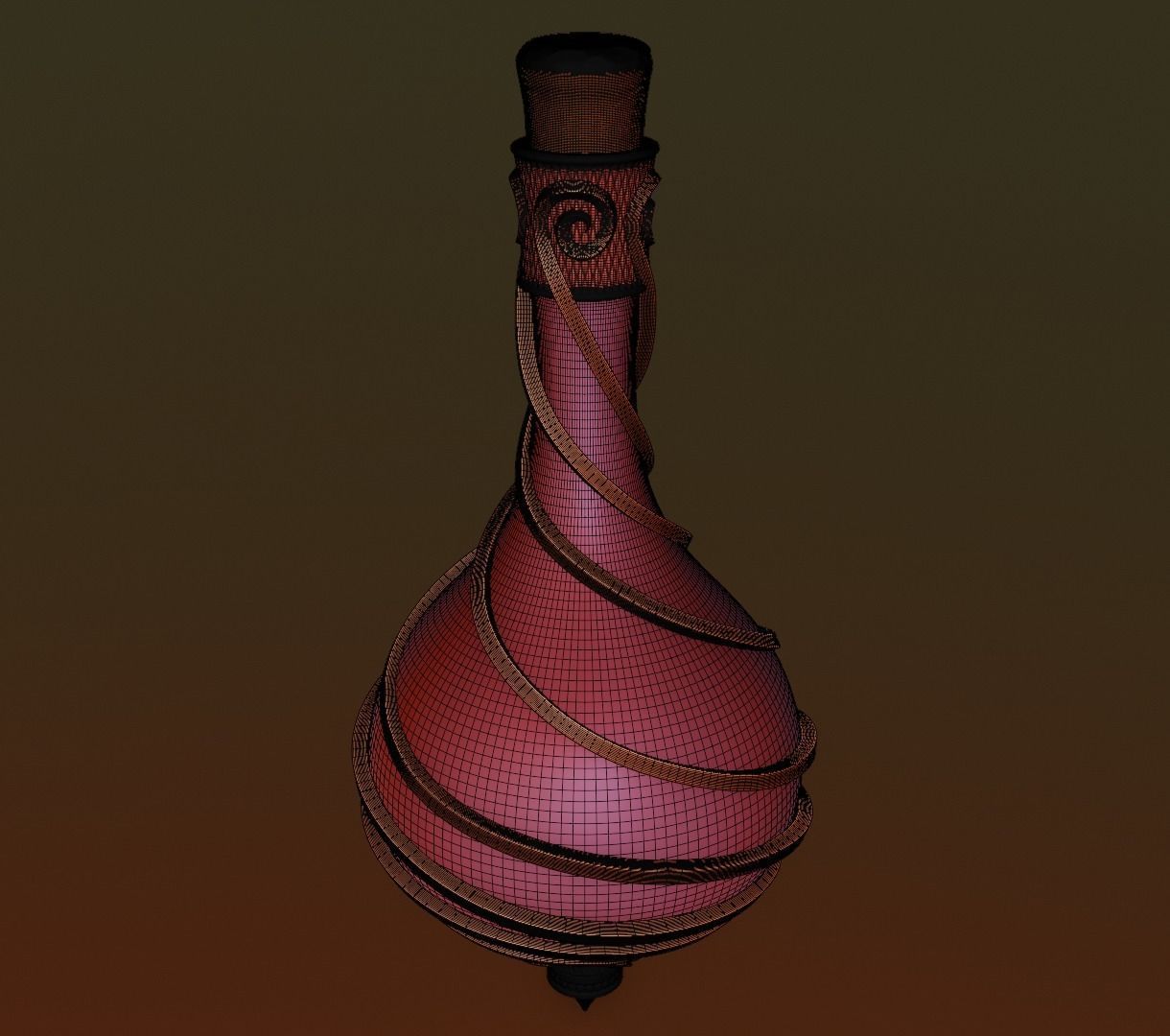 Ornament magic potion bottel 3D model for games 3D model_13