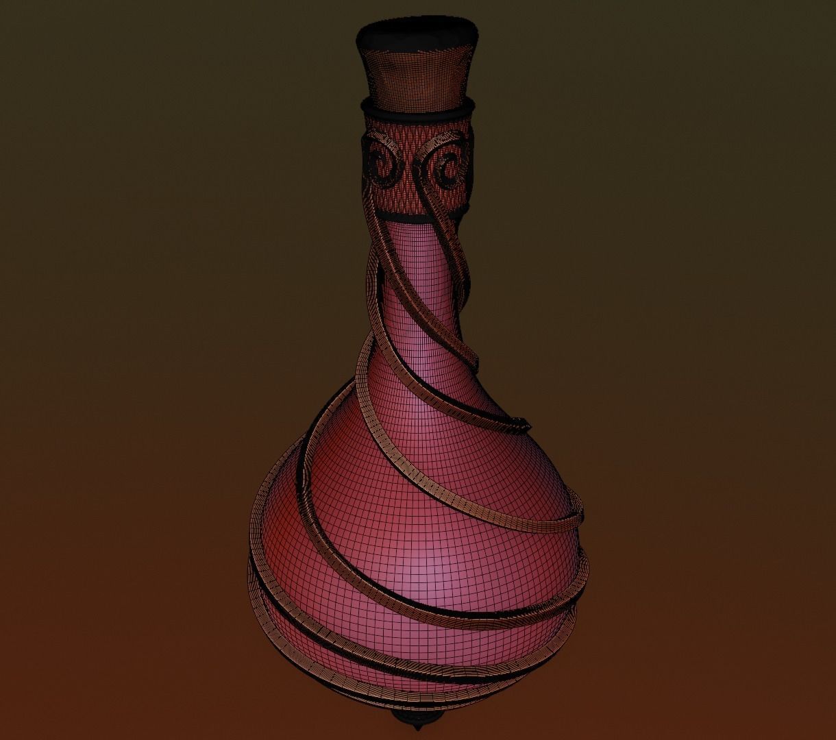 Ornament magic potion bottel 3D model for games 3D model_10