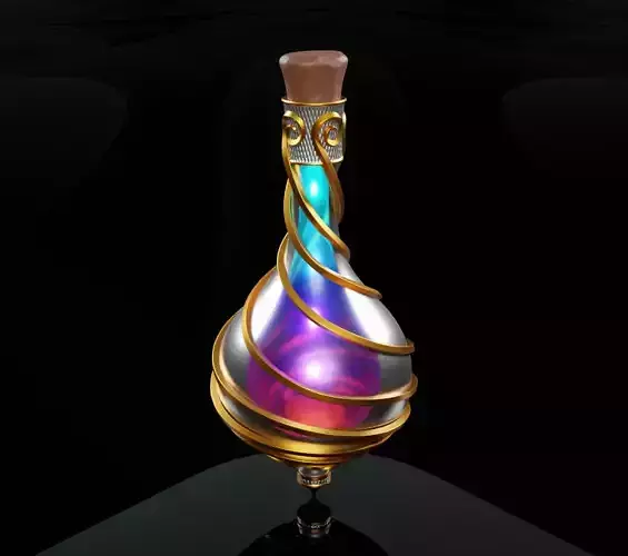 Ornament magic potion bottel 3D model for games