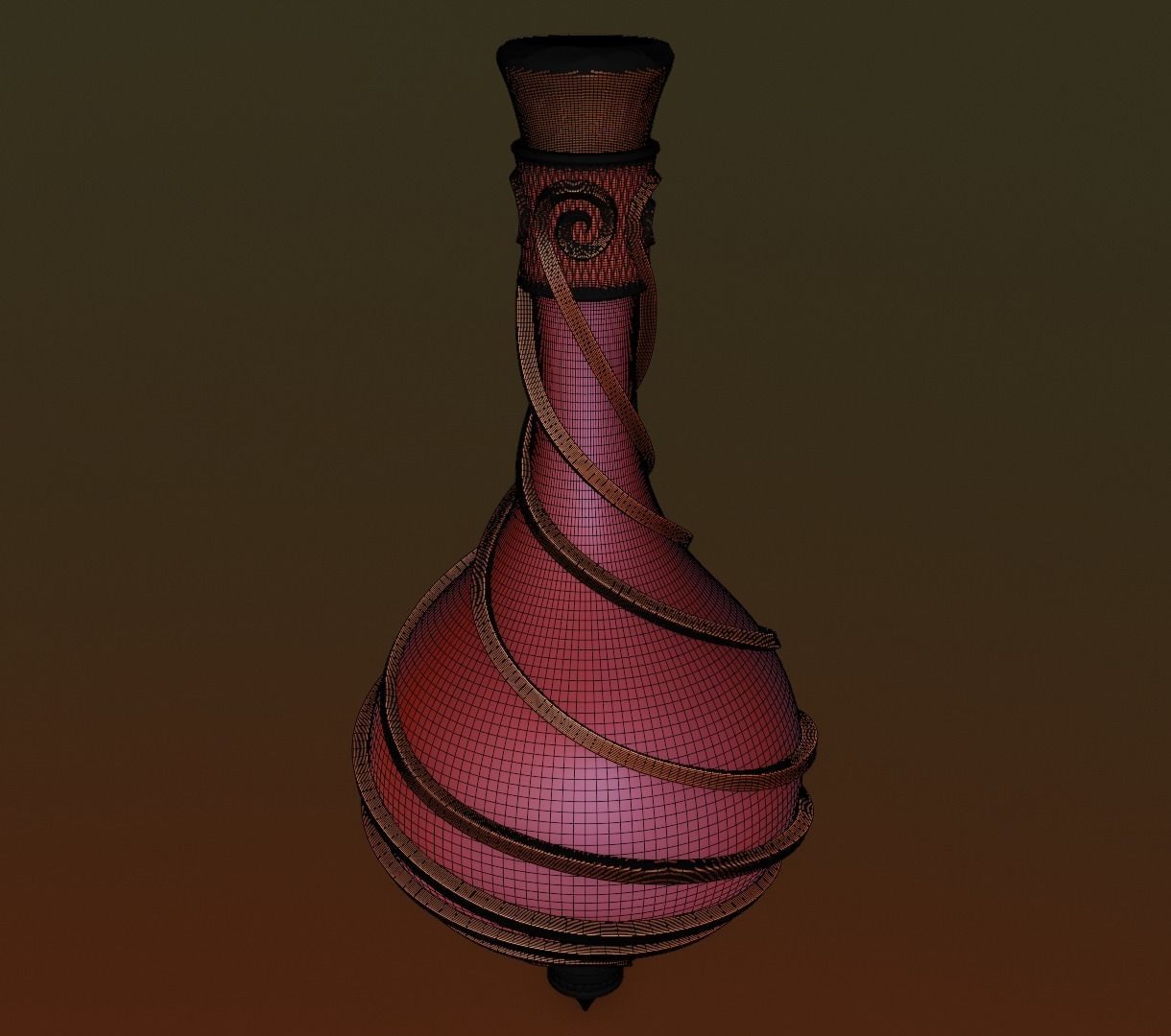 Ornament magic potion bottel 3D model for games 3D model_15
