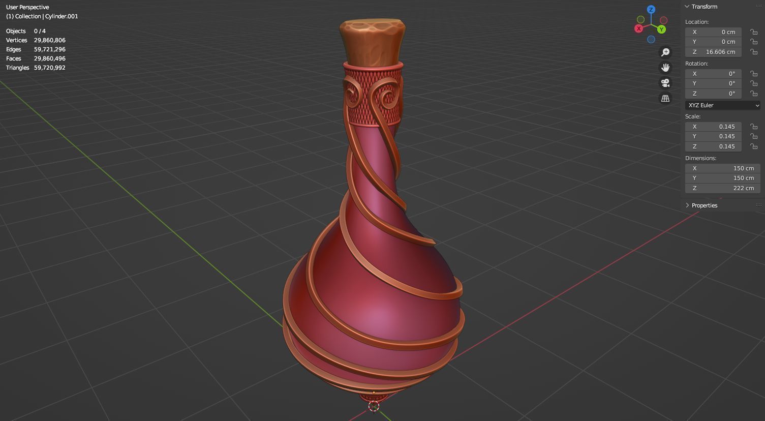 Ornament magic potion bottel 3D model for games 3D model_20