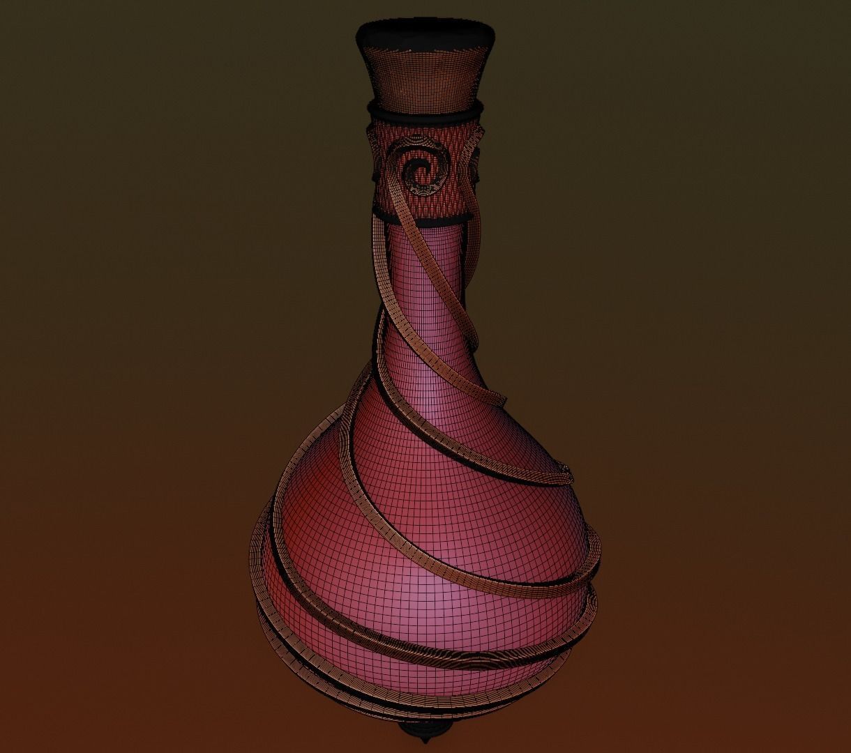 Ornament magic potion bottel 3D model for games 3D model_11