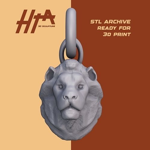 Lion keychain 3D print model