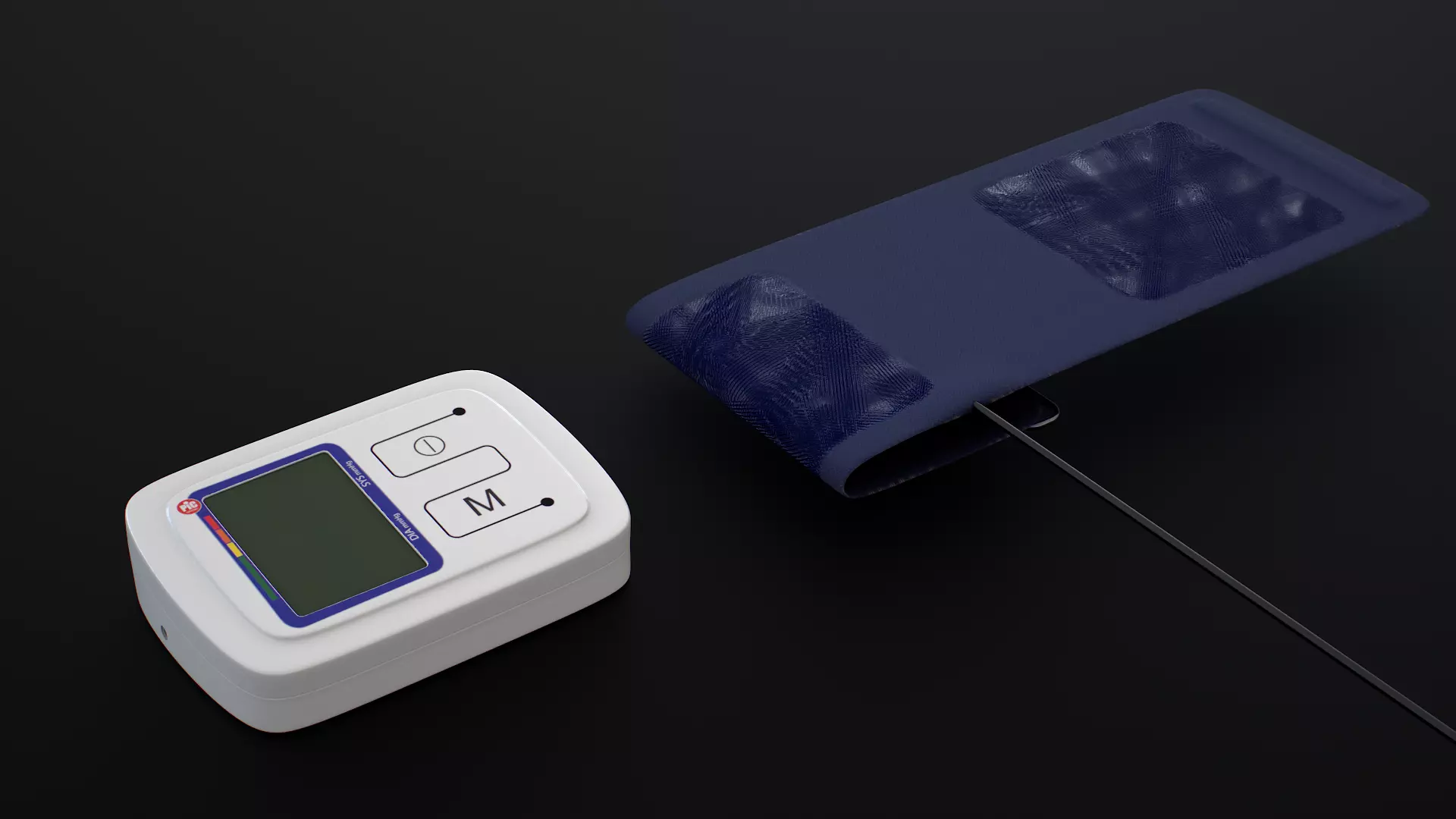 Blood pressure Monitor Device Low-poly 3D model_0