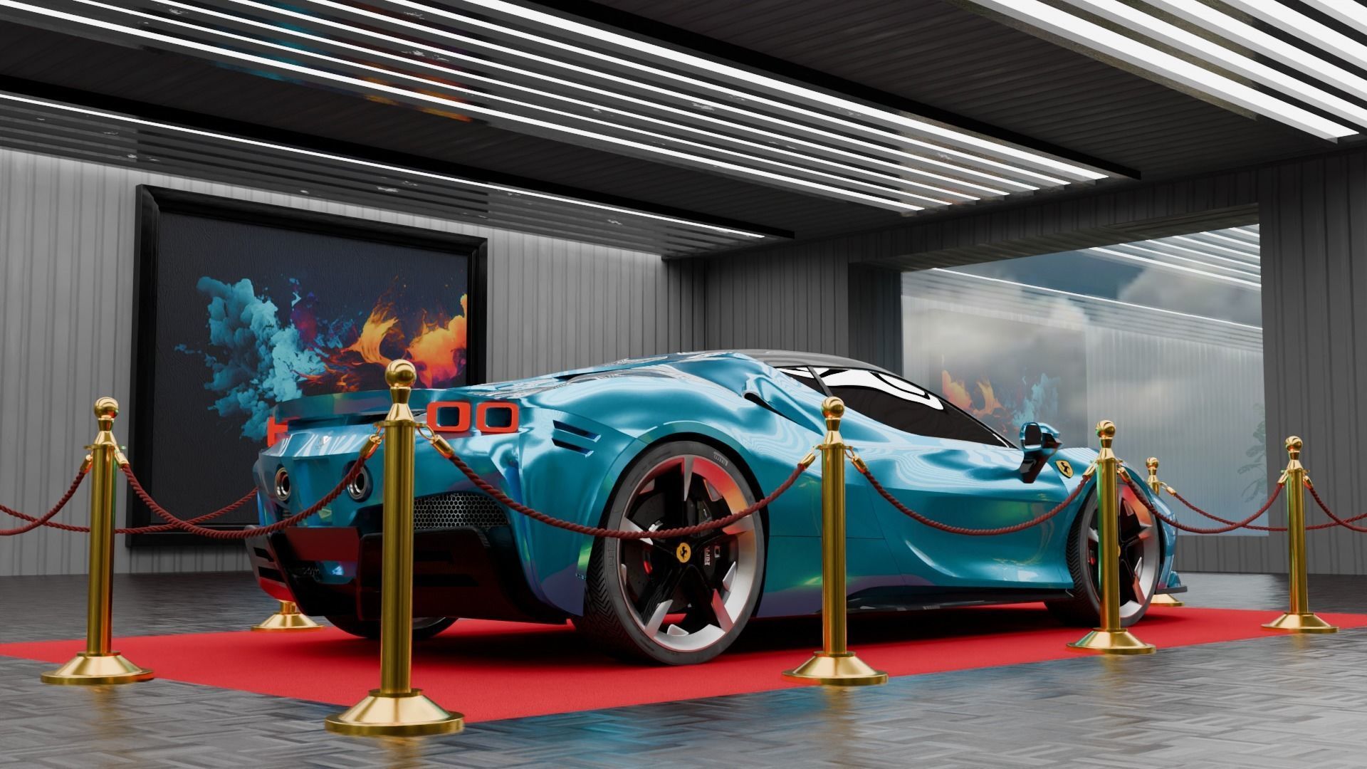 car exhibition hall showroom 3D model_5