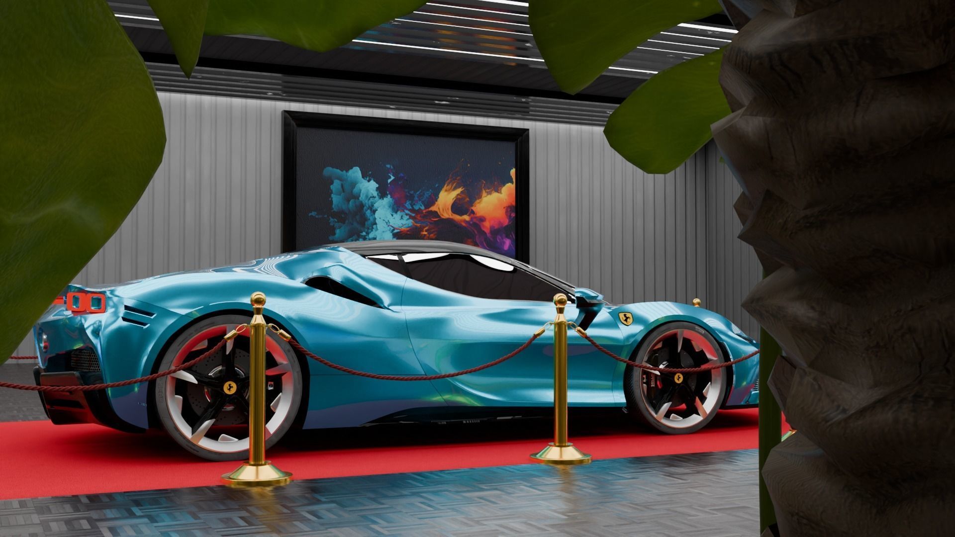 car exhibition hall showroom 3D model_6
