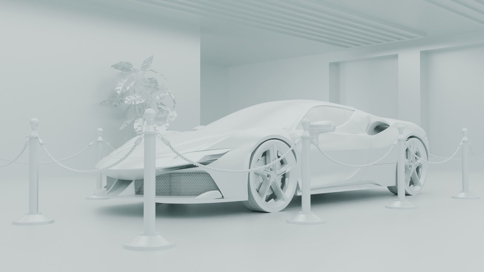 car exhibition hall showroom 3D model_8