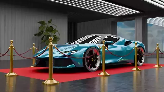car exhibition hall showroom 3D model