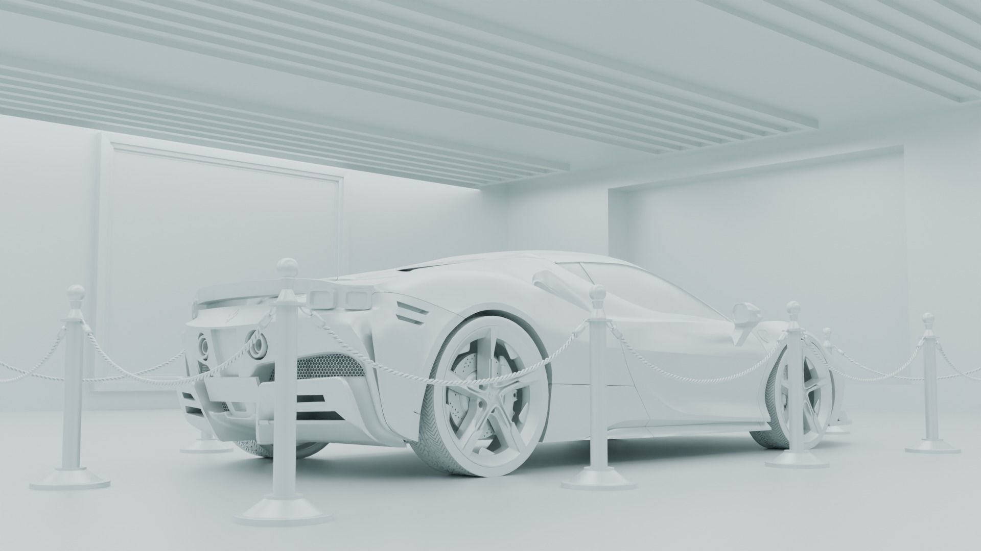 car exhibition hall showroom 3D model_13
