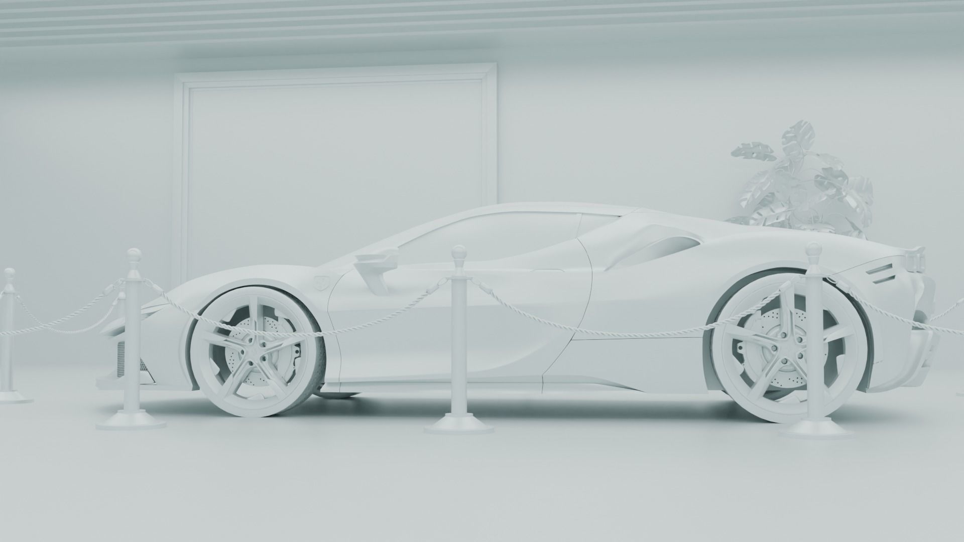 car exhibition hall showroom 3D model_9