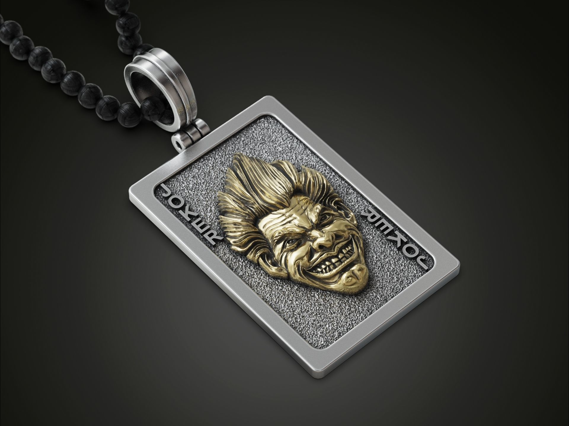 Joker playing card pendant trinket 3D print model_1