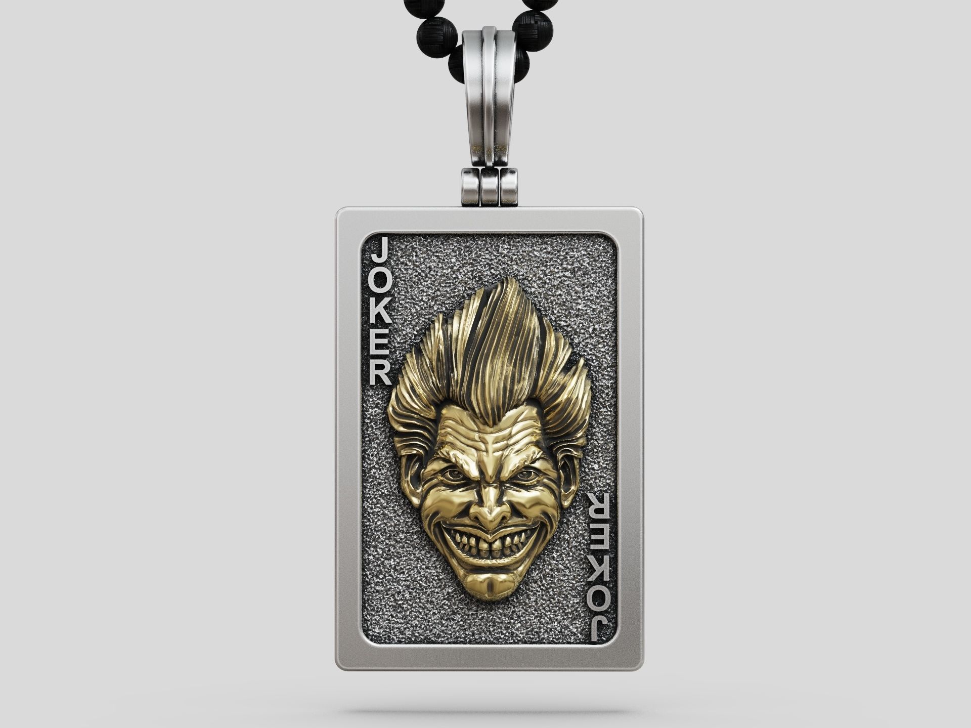 Joker playing card pendant trinket 3D print model_7