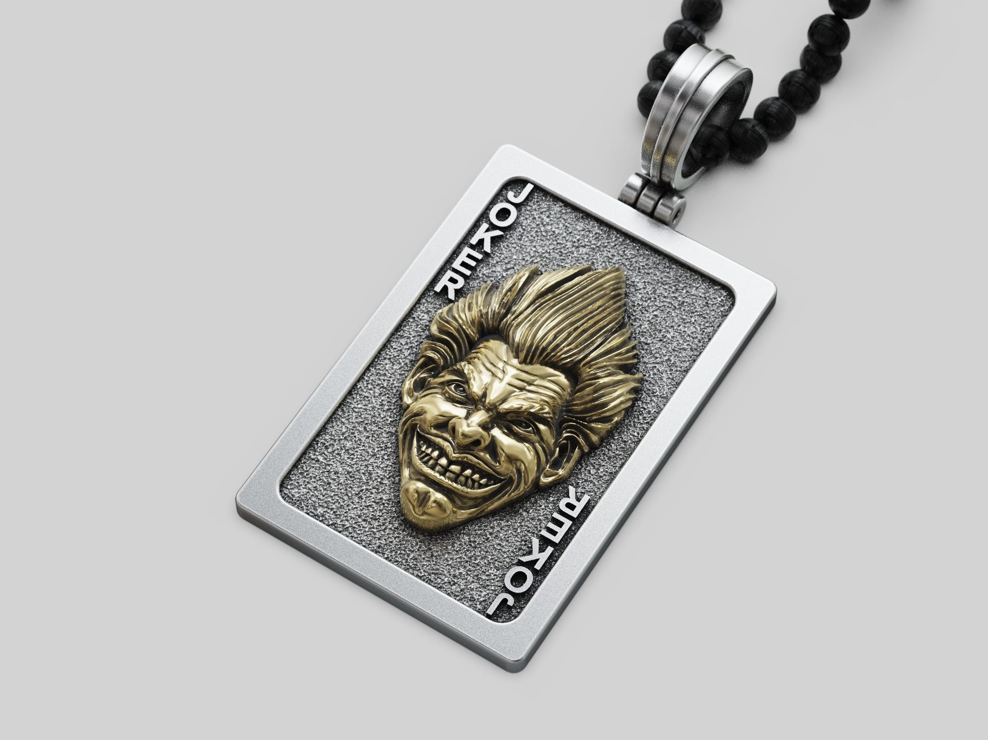 Joker playing card pendant trinket 3D print model_4