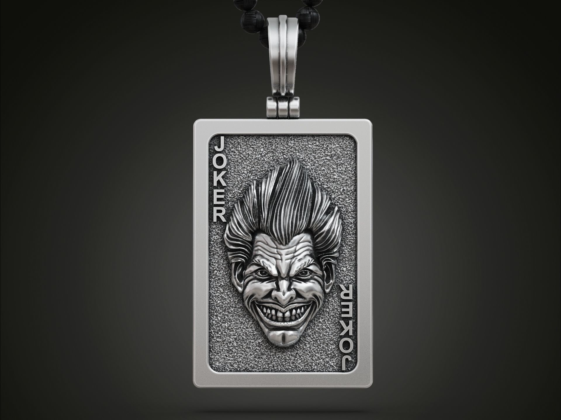 Joker playing card pendant trinket 3D print model_2