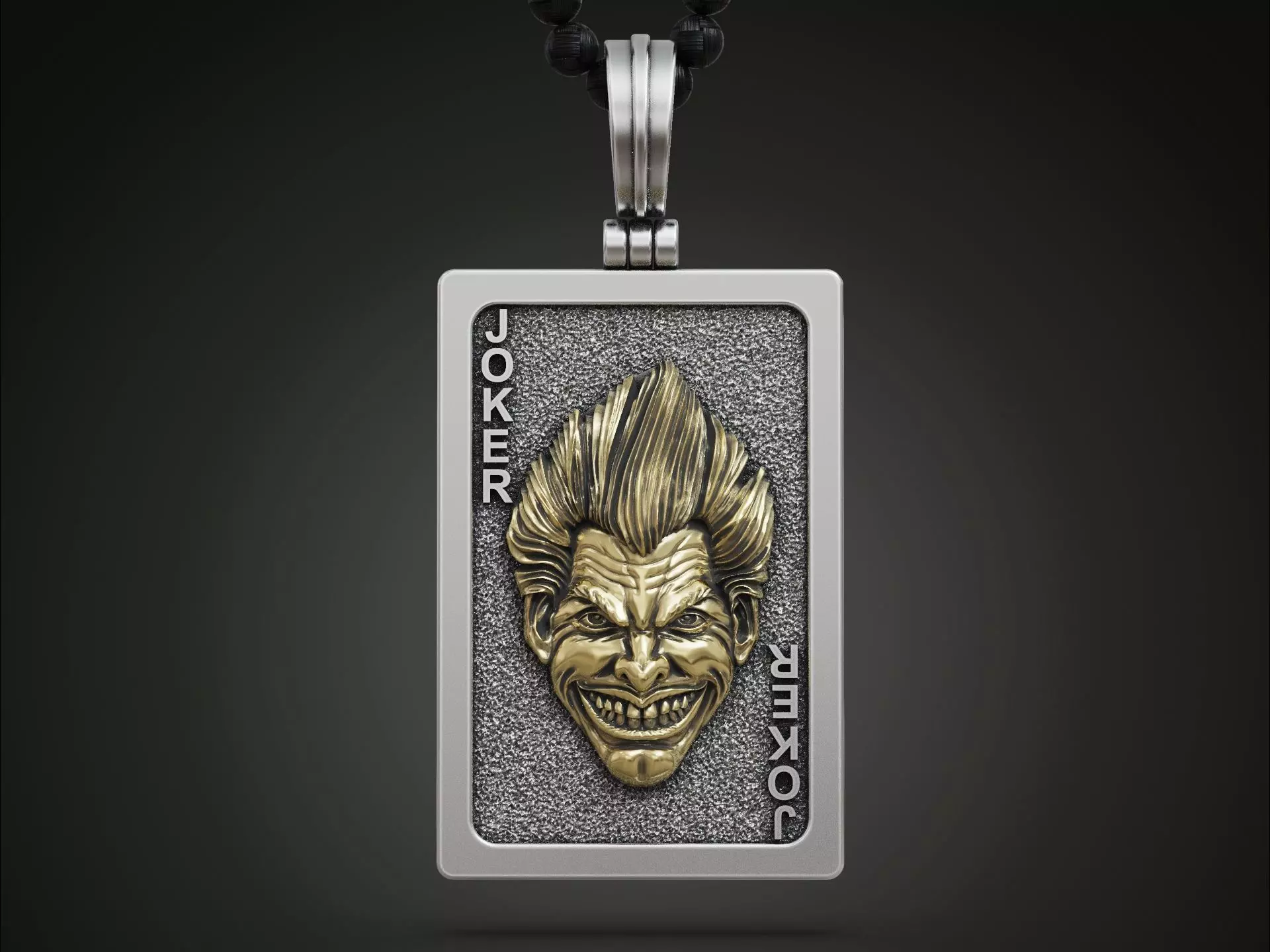 Joker playing card pendant trinket 3D print model_0