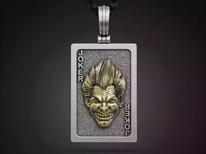 Joker playing card pendant trinket 3D print model