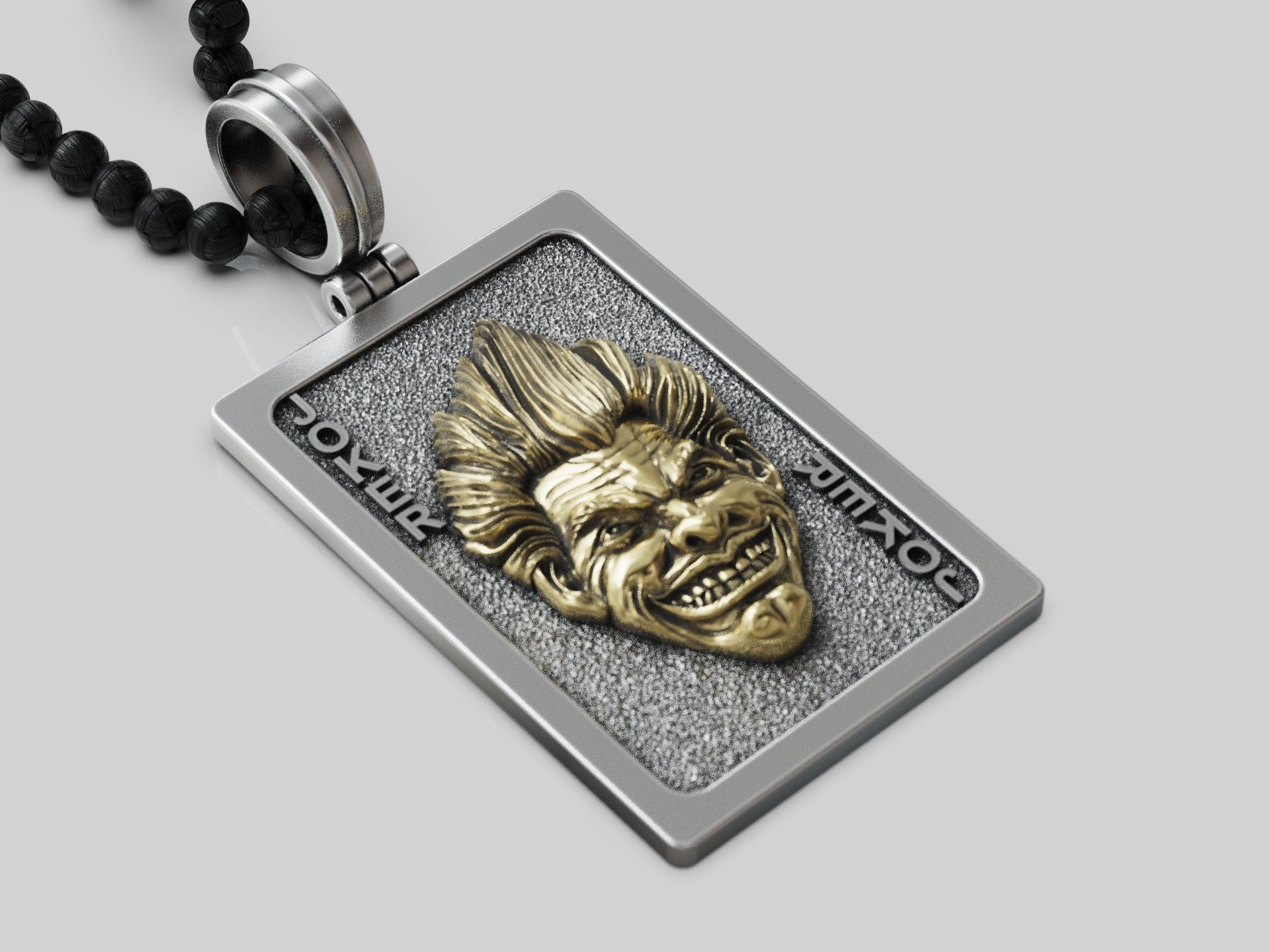 Joker playing card pendant trinket 3D print model_6