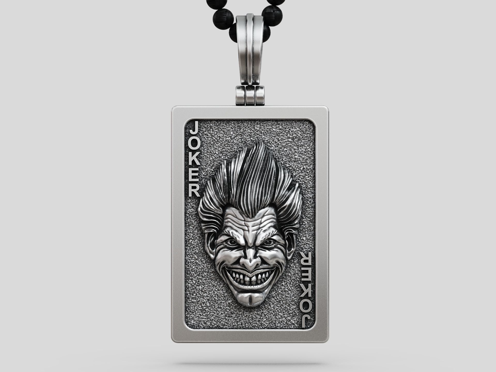 Joker playing card pendant trinket 3D print model_8