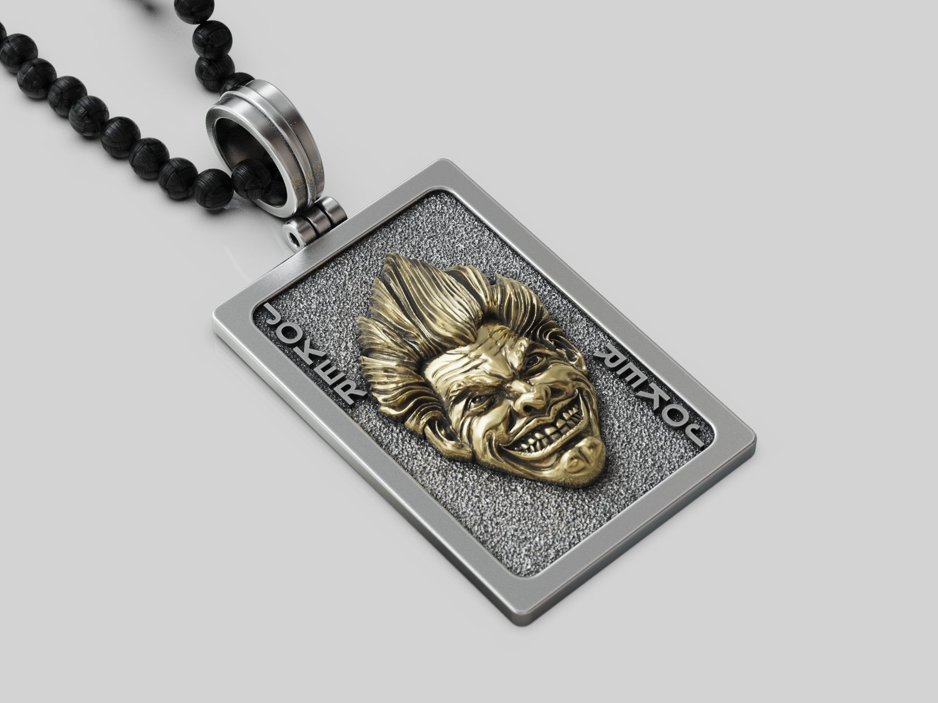 Joker playing card pendant trinket 3D print model_3