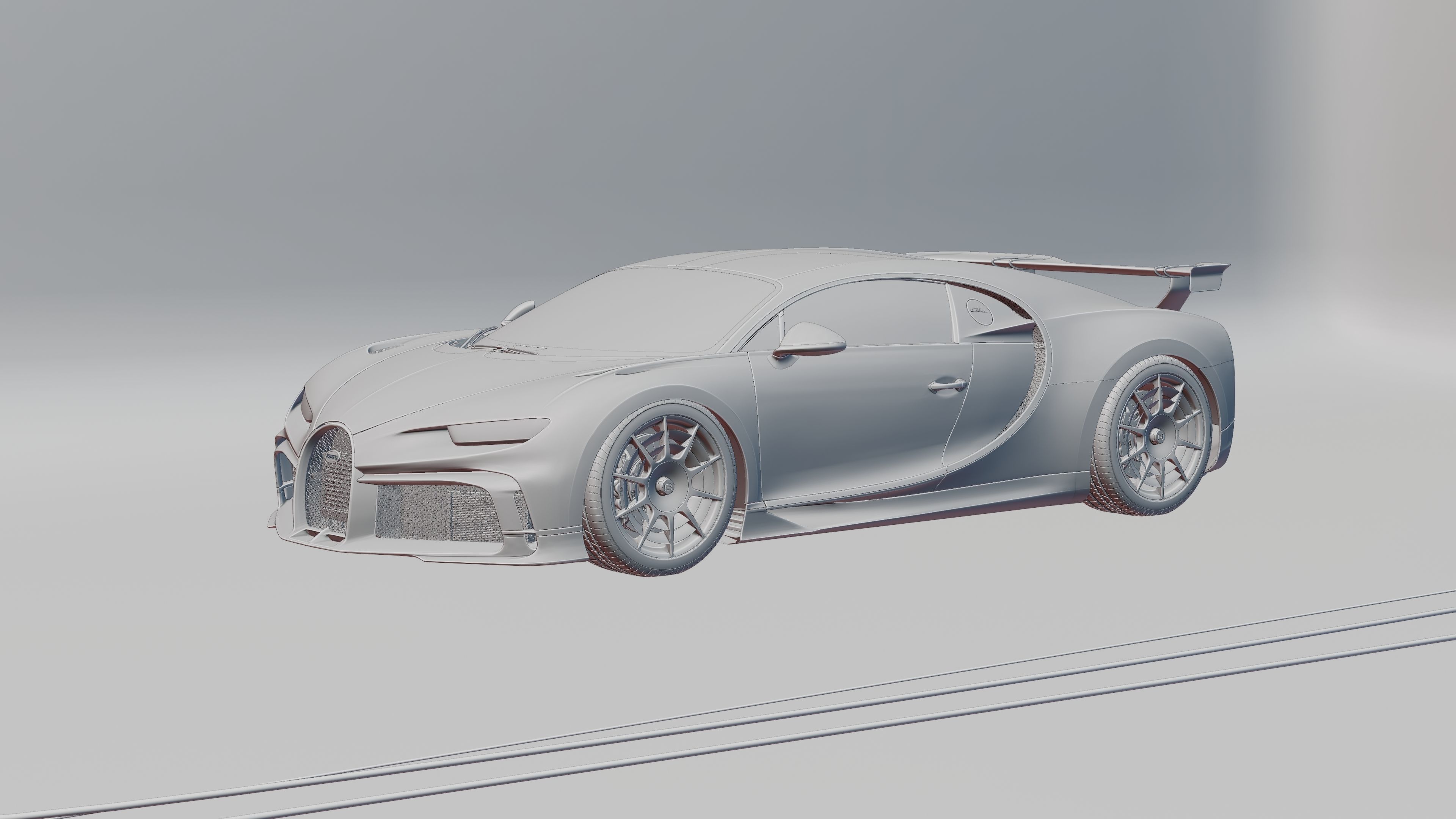 Automotive Studio Scene Low-poly 3D model_3