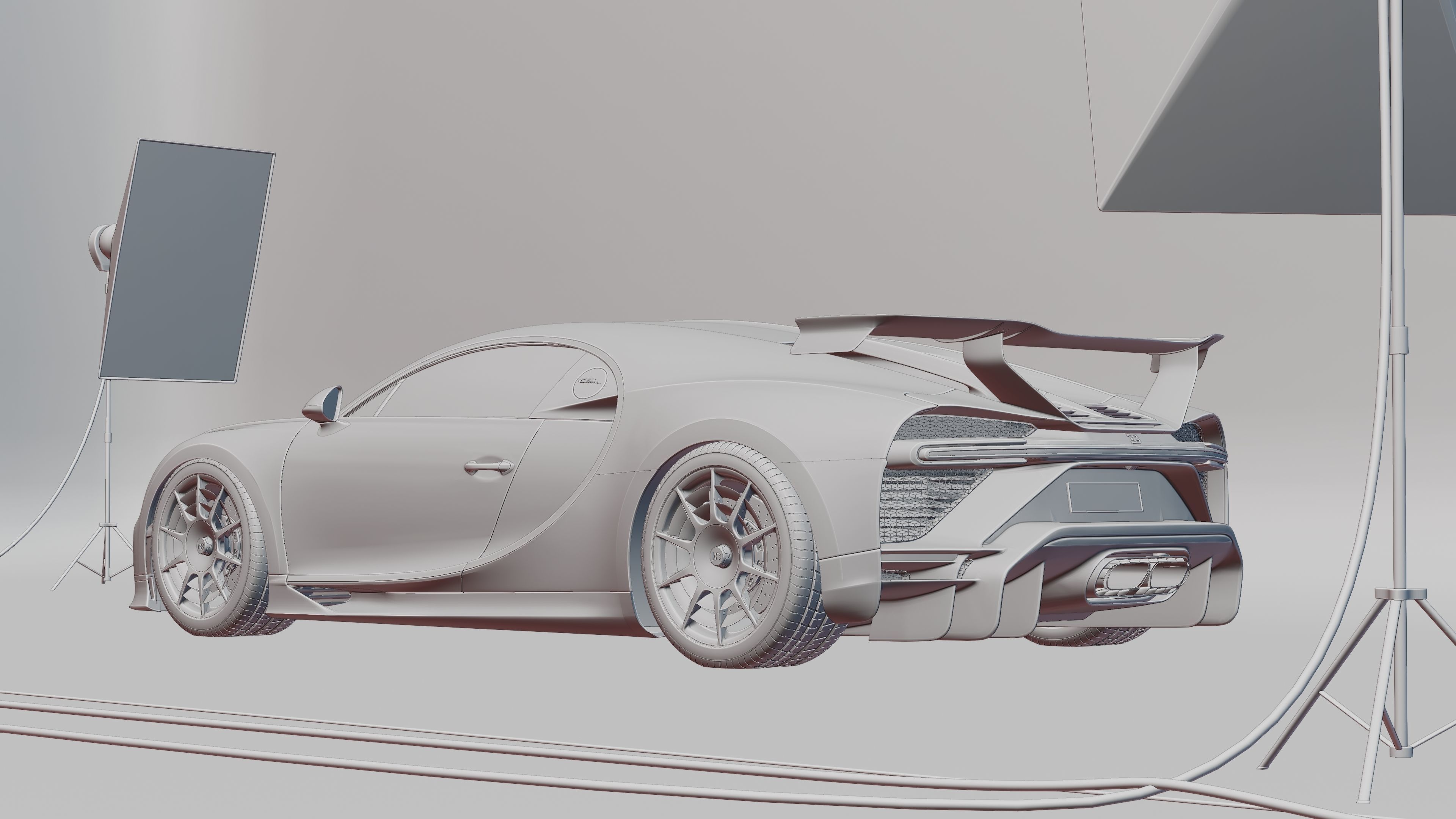 Automotive Studio Scene Low-poly 3D model_9