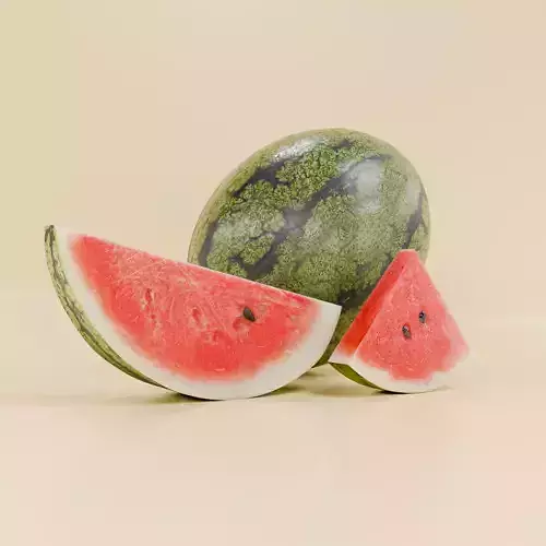 WaterMelon 3D Model Low-poly 3D model