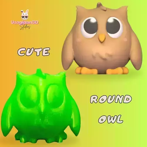 Cute Round Owl 3D print model