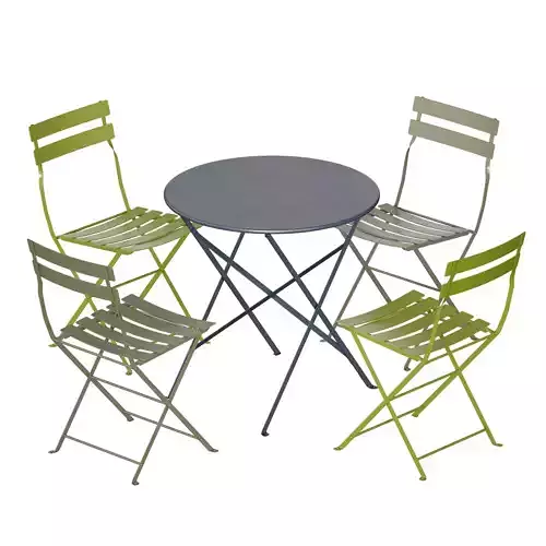 Outdoor Metal Folding Furniture Table and Chair for Cafe