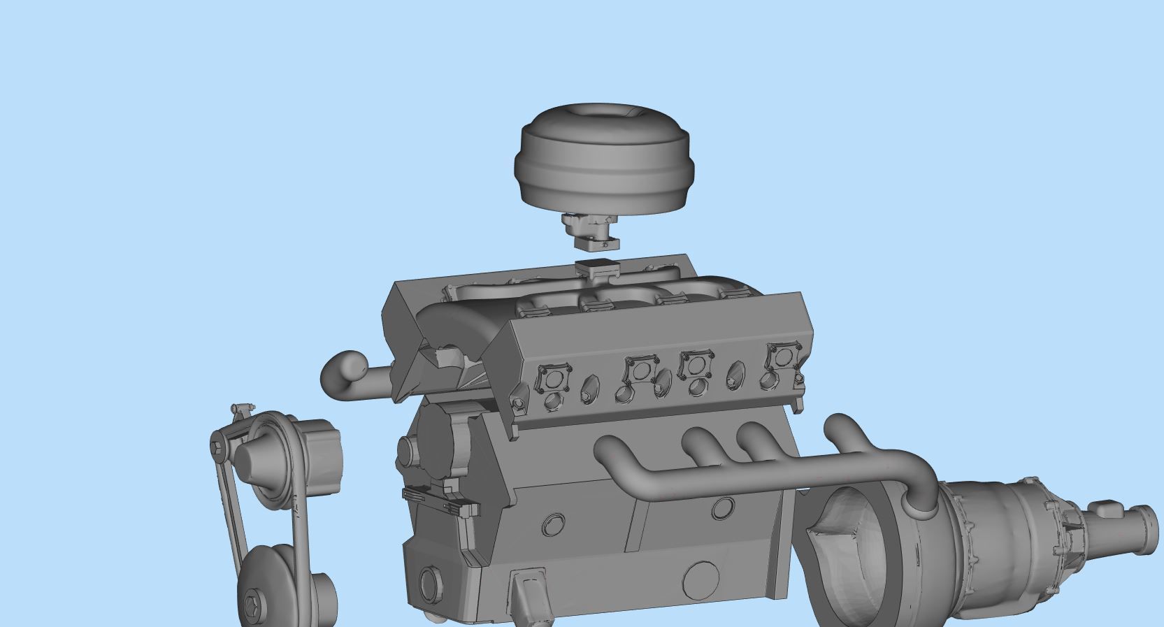 V8 Engine download Free 3D model KIT for old pickup truck Free 3D print model_6