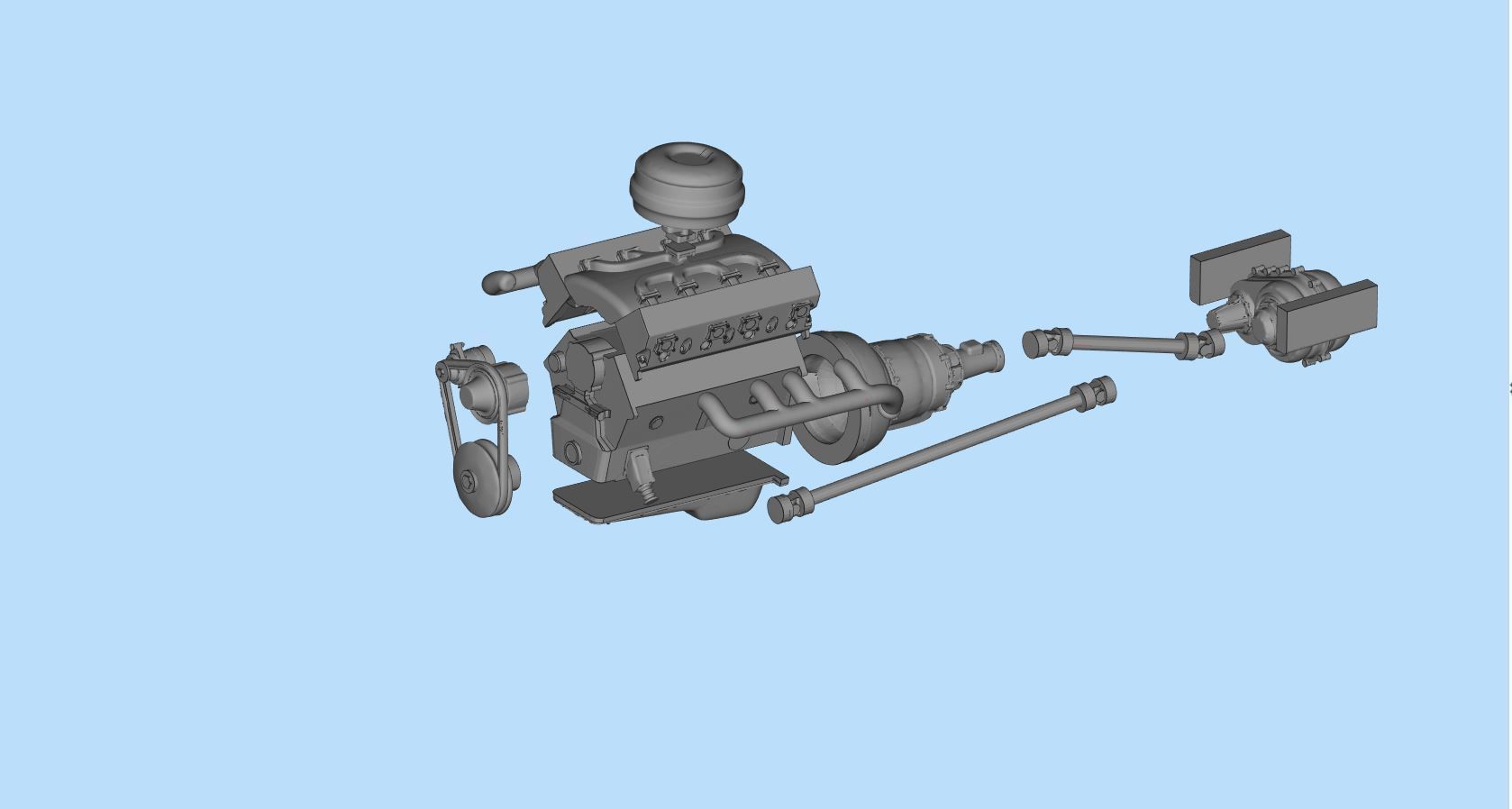 V8 Engine download Free 3D model KIT for old pickup truck Free 3D print model_7