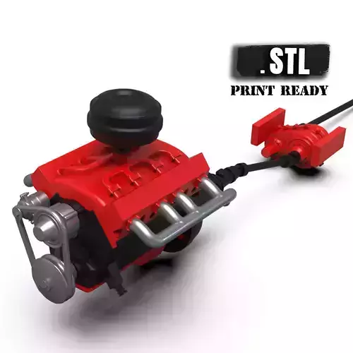 V8 Engine download Free 3D model KIT for old pickup truck Free 3D print model