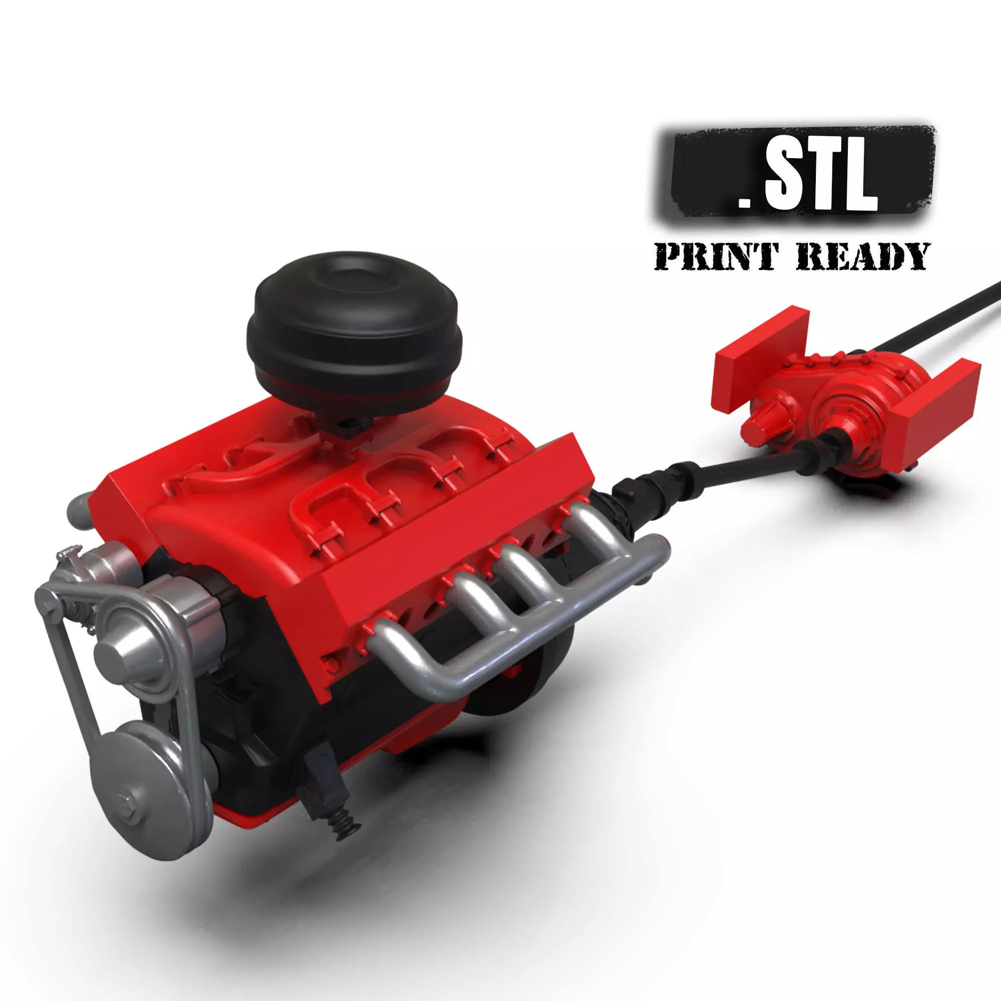 V8 Engine download Free 3D model KIT for old pickup truck Free 3D print model_0