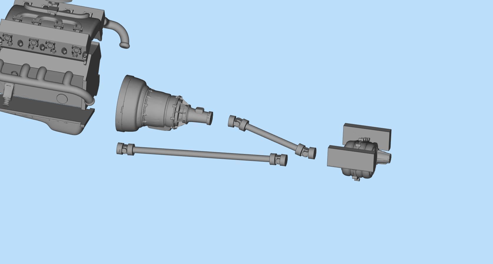 V8 Engine download Free 3D model KIT for old pickup truck Free 3D print model_5