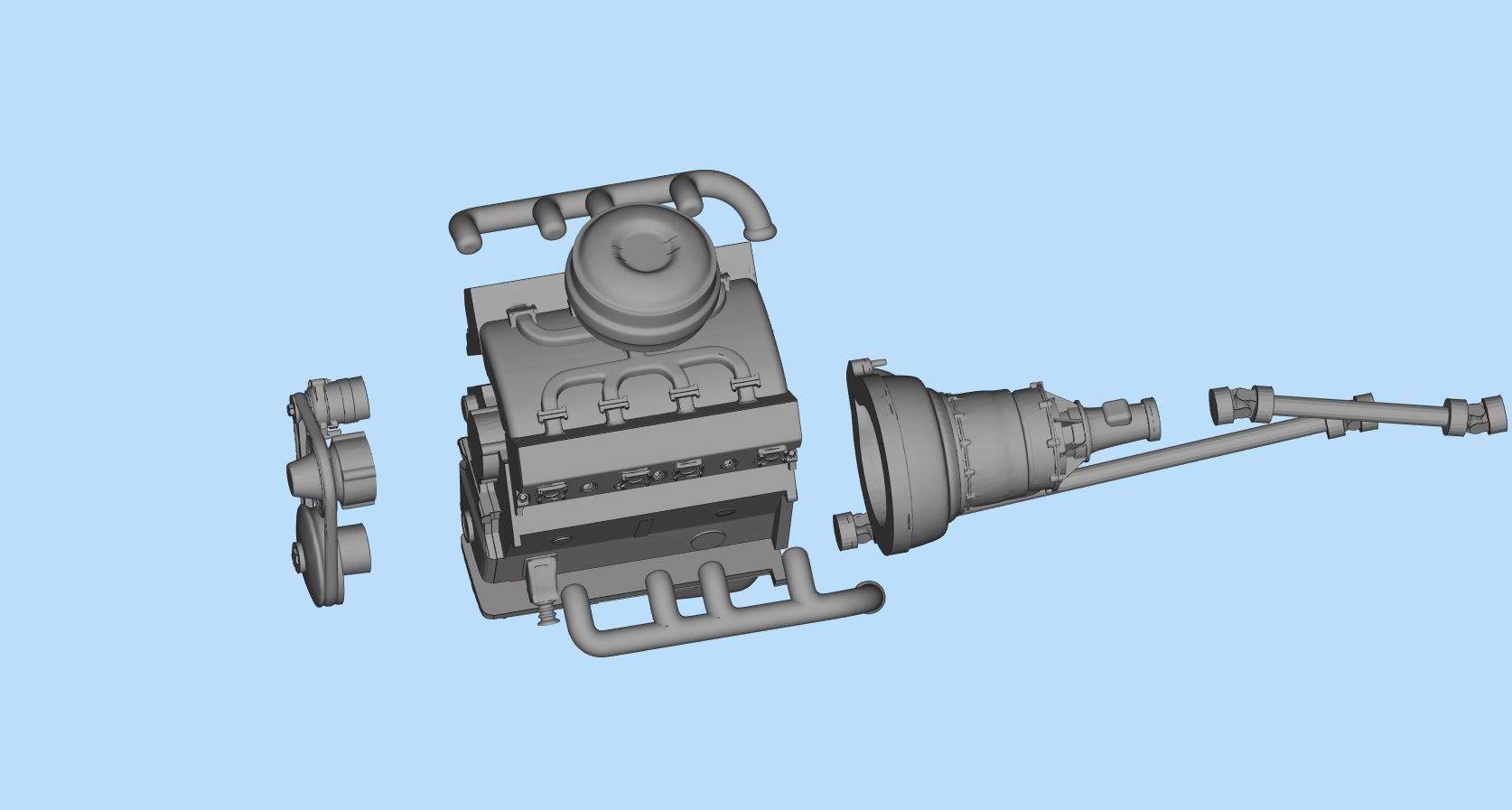 V8 Engine download Free 3D model KIT for old pickup truck Free 3D print model_4