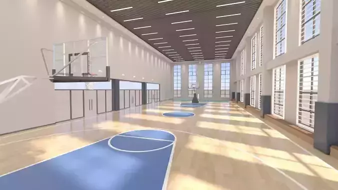 Modern basketball court model