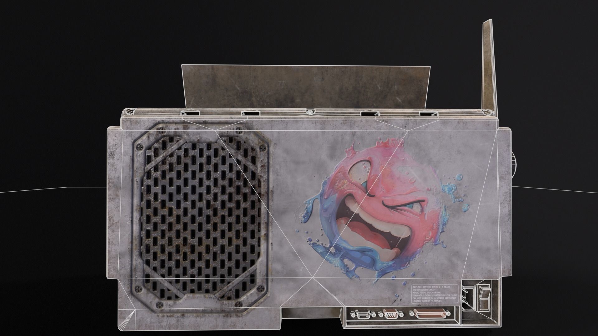 Retro Cyberpunk PC Low-poly 3D model_11