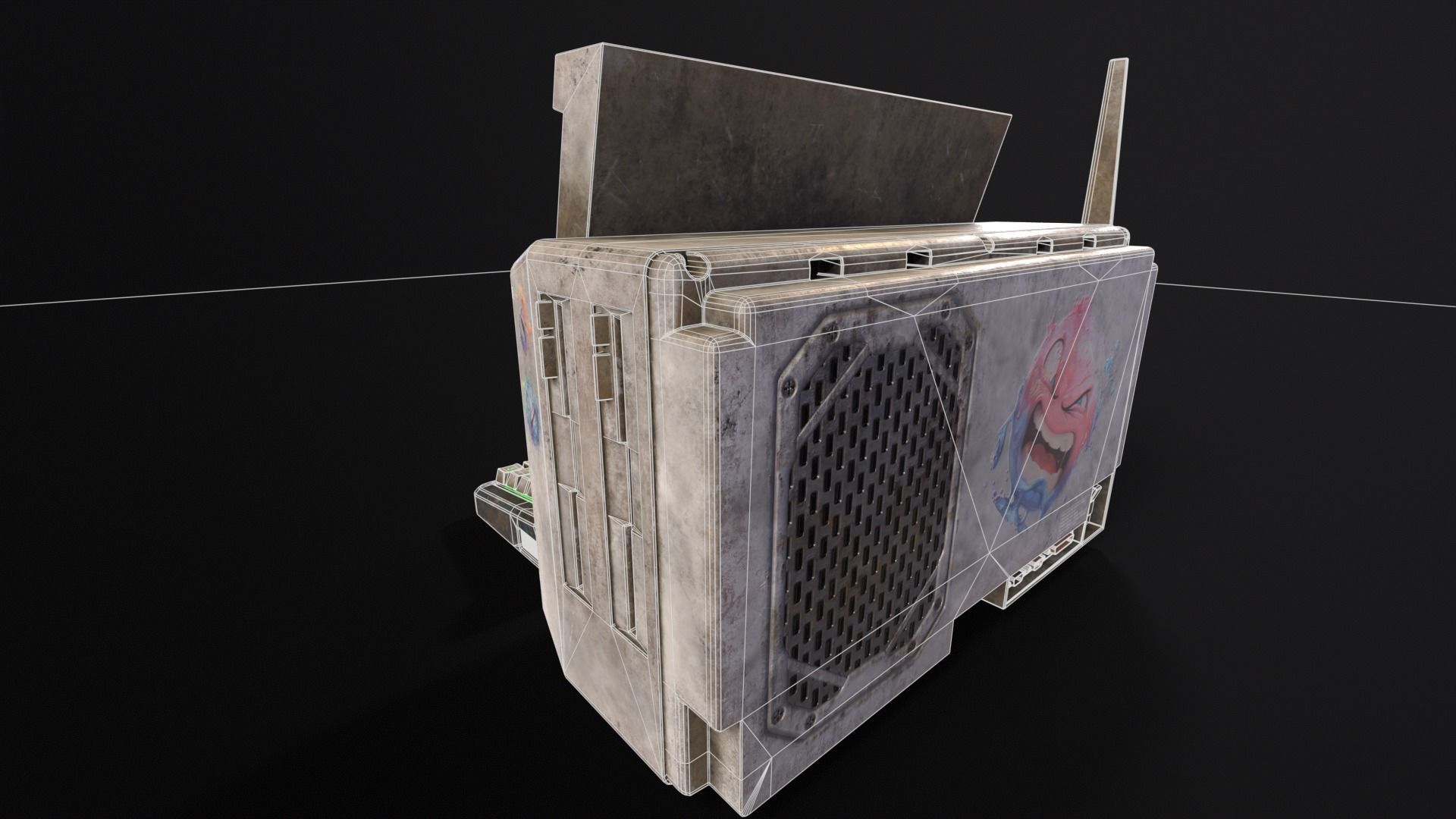 Retro Cyberpunk PC Low-poly 3D model_9