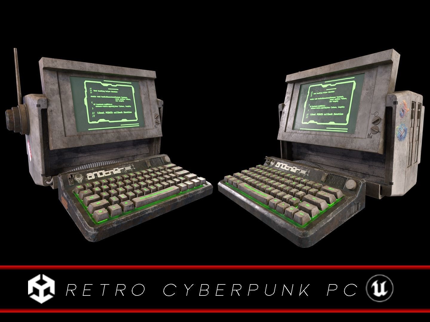 3D model Retro Cyberpunk PC VR / AR / low-poly | CGTrader