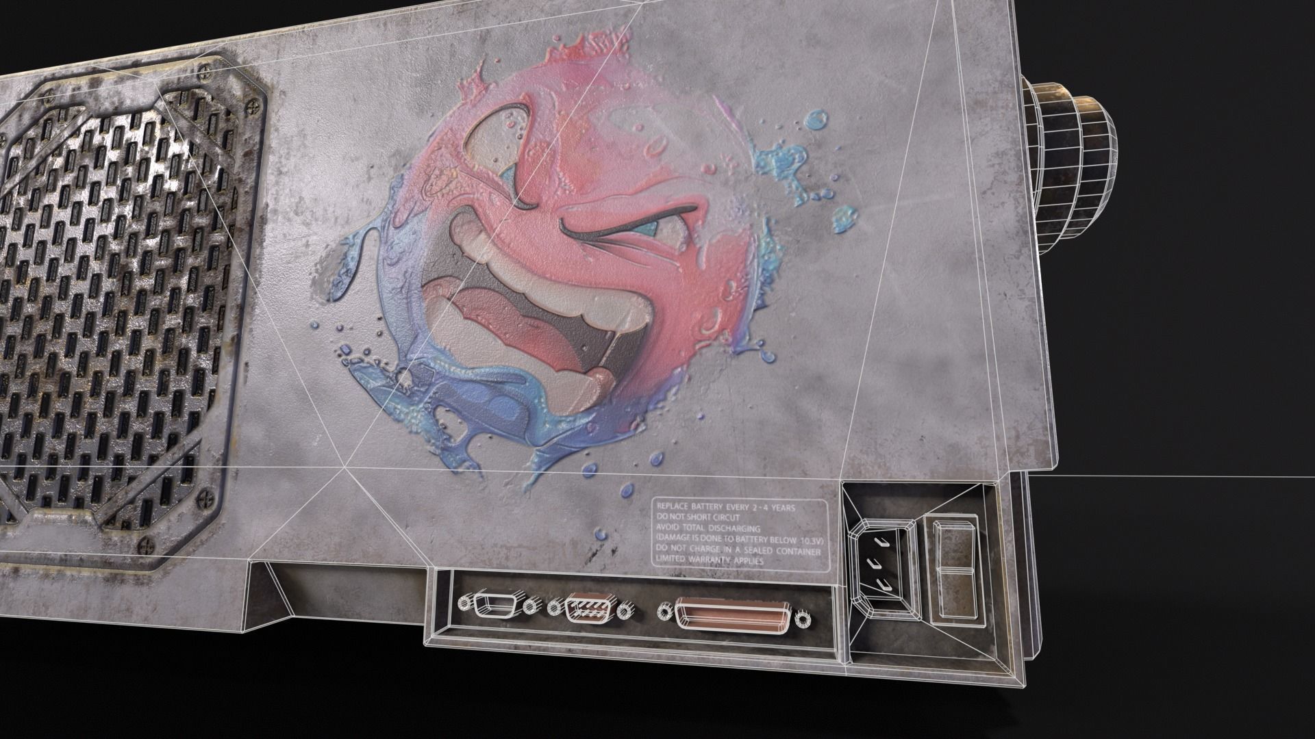 Retro Cyberpunk PC Low-poly 3D model_13