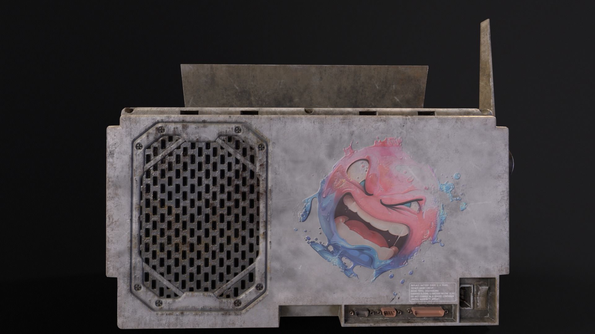 Retro Cyberpunk PC Low-poly 3D model_10